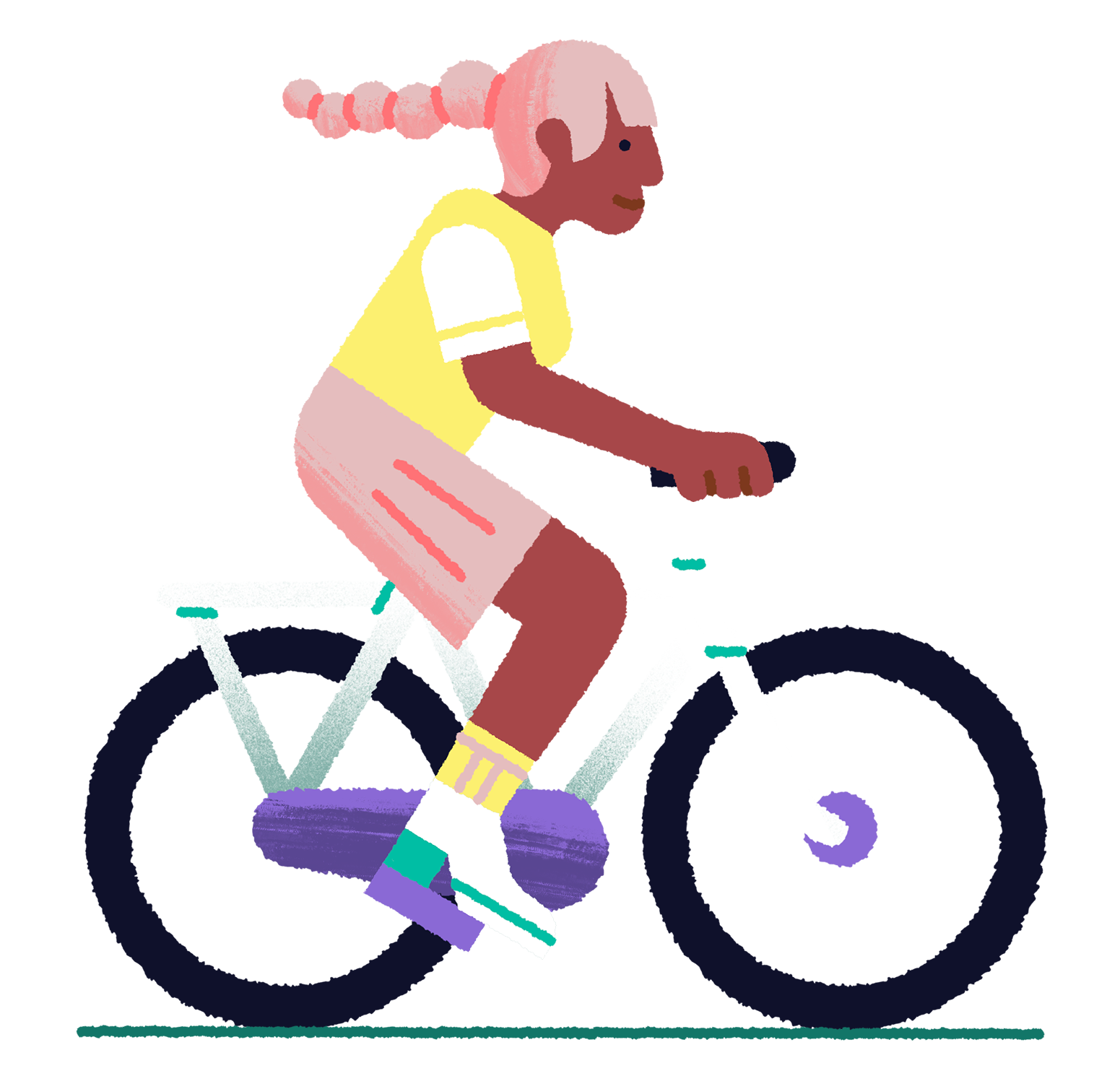 illustratie van een fietsend meisje